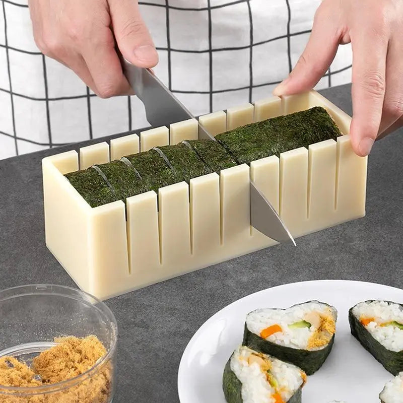 Sushi Mold Household Sushi Tool Set with Seaweed Rice Roll Maker and Nori Complete Kit for Easy Home Cooking