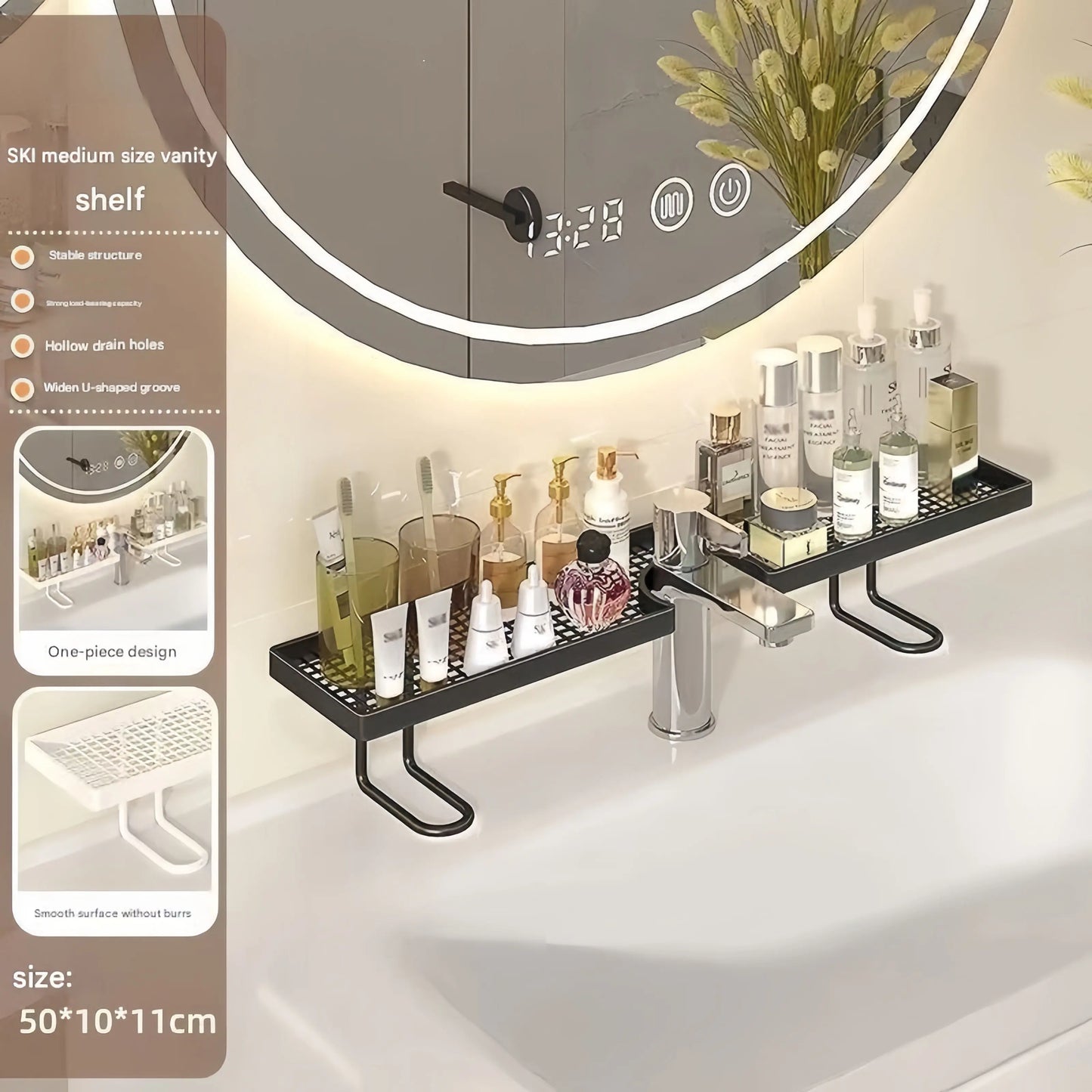 #Summervibes High-Funky Capacity Bathroom Shelf | Black Bathroom Accessories | No-Drill Storage Rack | Rustproof Faucet Caddy | Sink Drain Rack — an Essential Storage Solution for Kitchens, Bathrooms, and Furniture.Home Essentials,Tiktokshopspring