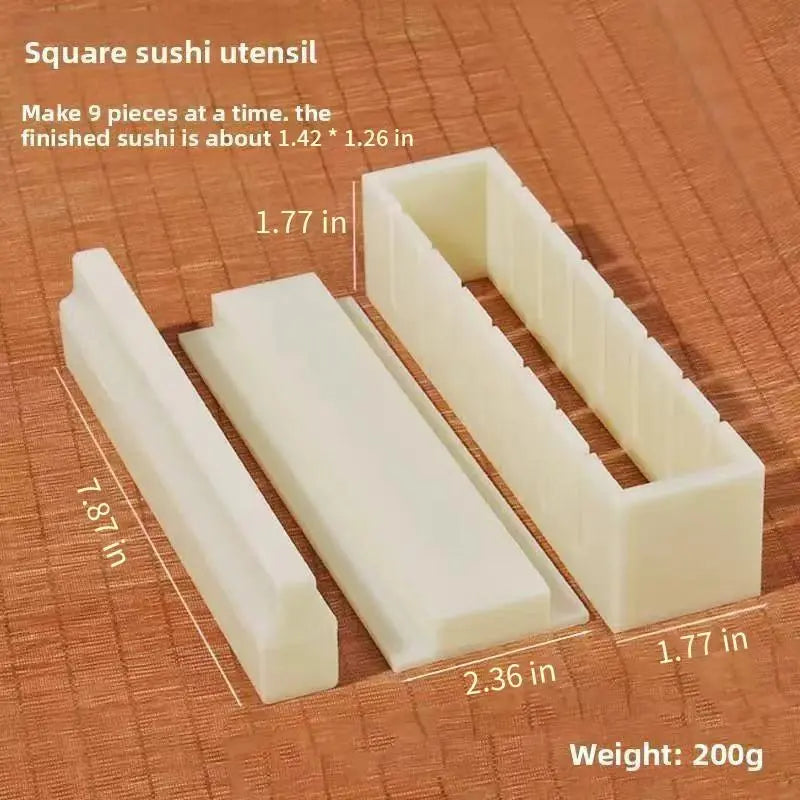 Sushi Mold Household Sushi Tool Set with Seaweed Rice Roll Maker and Nori Complete Kit for Easy Home Cooking