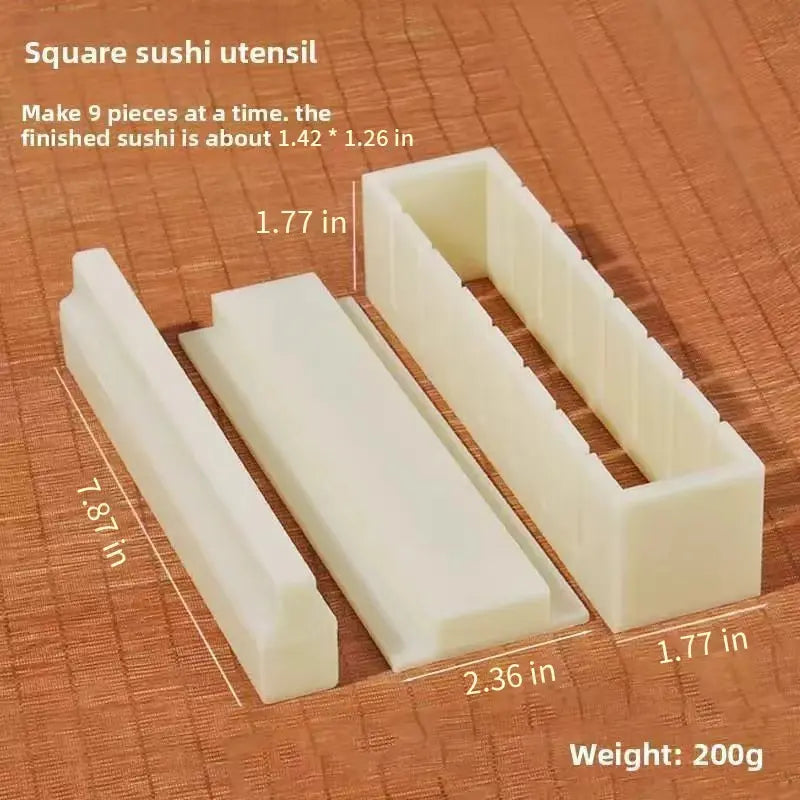Sushi Mold Household Sushi Tool Set with Seaweed Rice Roll Maker and Nori Complete Kit for Easy Home Cooking
