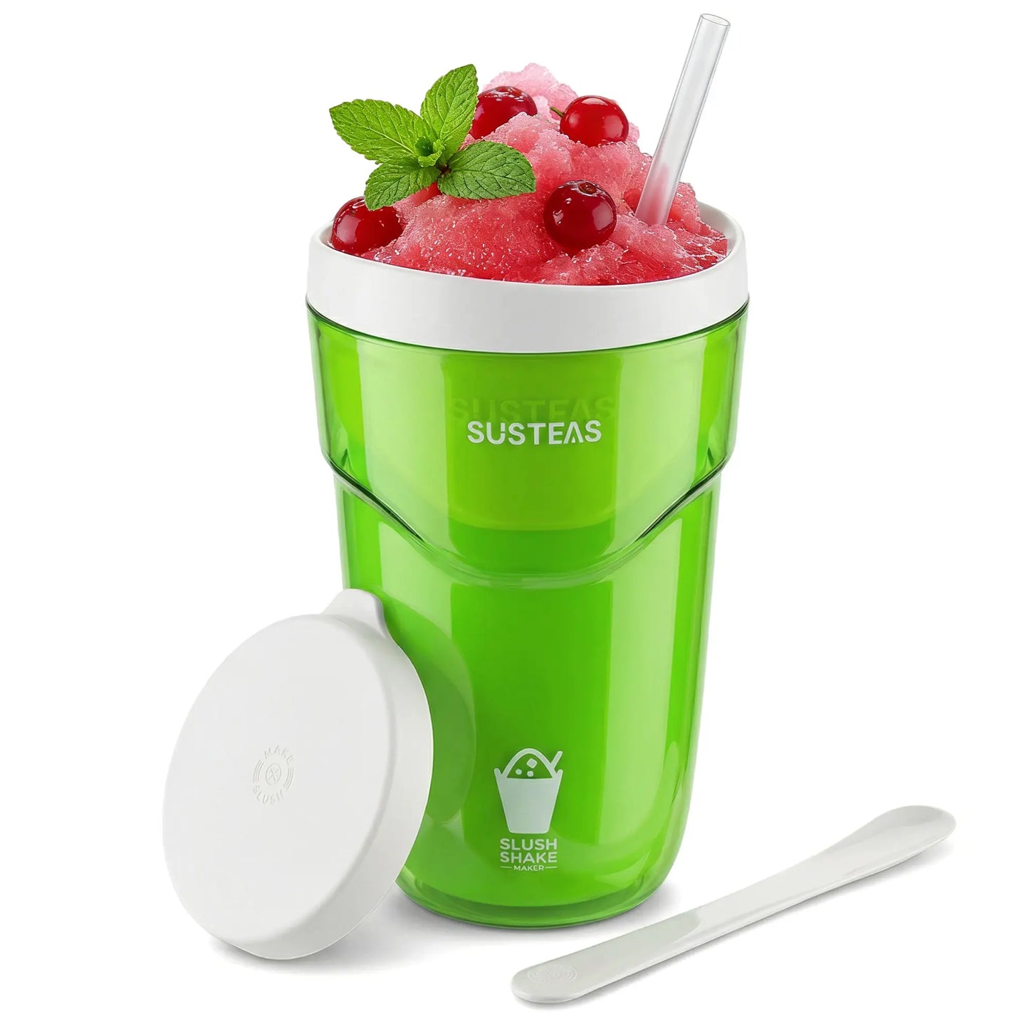 SUSTEAS Slush and Shake Maker, Compact Make and Serve Cup with Freezer Core Creates Single-Serving Smoothies, Slushies and Milkshakes in Minutes, Bpa-Free, Blue