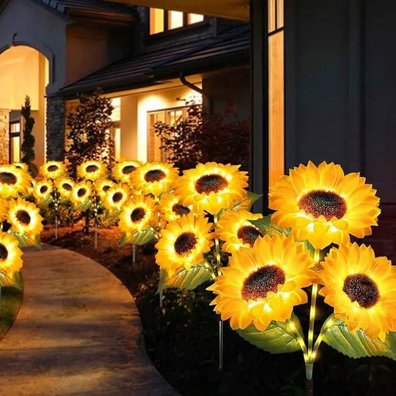 4/8-Pack Solar LED Sunflower Garden Lights, Energy-Efficient, Cozy Night Decor for Terraces, Lawns, Decks, and Porches. IPX4 Waterproof, Durable Plastic Flowers, Brighten up Your Outdoor Space Summervibes