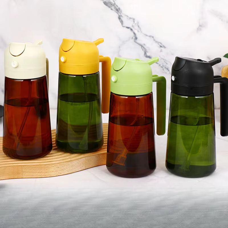 Spray and Pour 2-In-1 Oil Bottle, Light-Blocking Dark Oil Mist Spray Bottle, Kitchen-Specific Dual-Function Olive Oil Sprayer