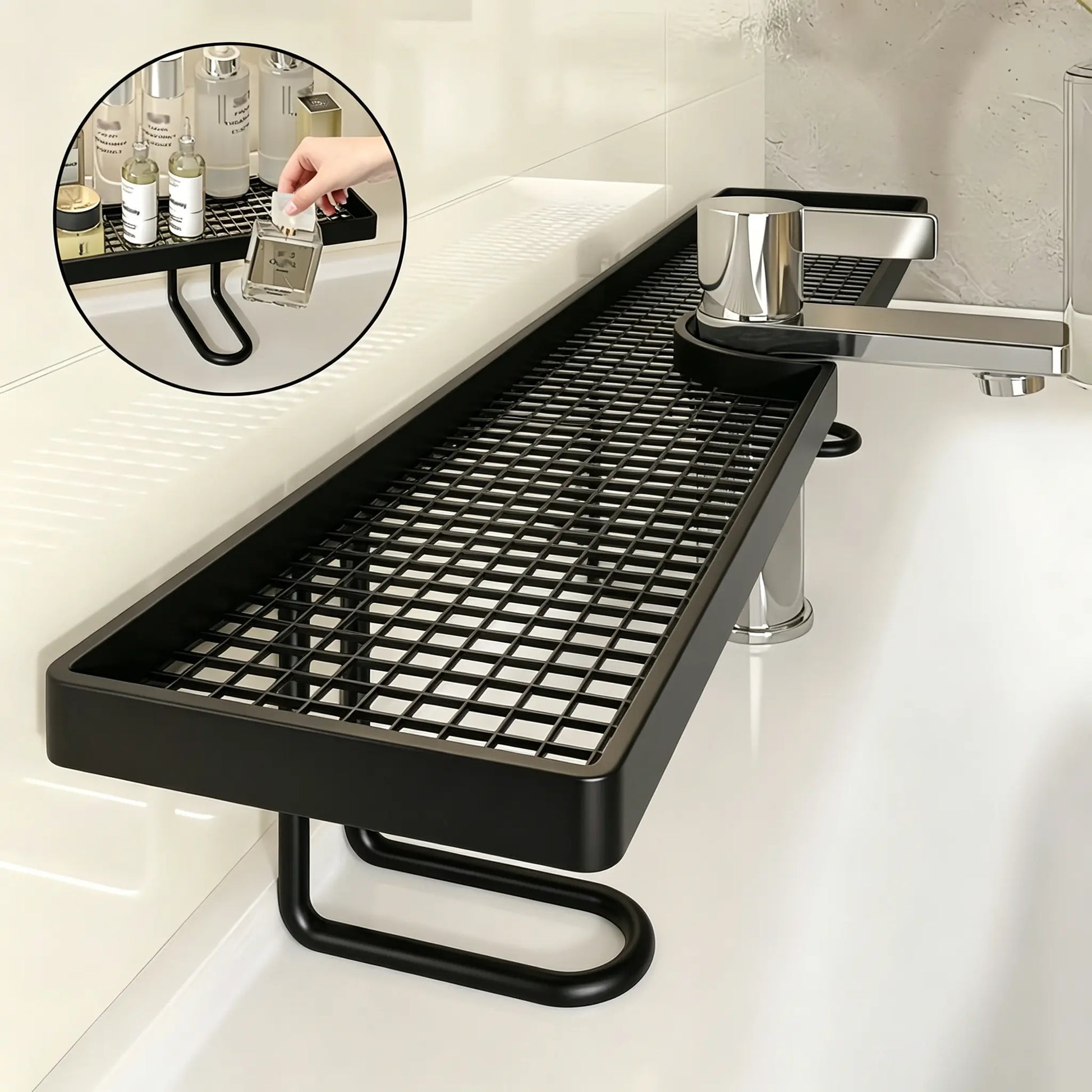 #Summervibes High-Funky Capacity Bathroom Shelf | Black Bathroom Accessories | No-Drill Storage Rack | Rustproof Faucet Caddy | Sink Drain Rack — an Essential Storage Solution for Kitchens, Bathrooms, and Furniture.Home Essentials,Tiktokshopspring