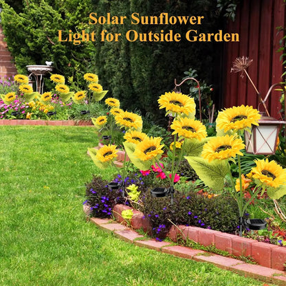 4/8-Pack Solar LED Sunflower Garden Lights, Energy-Efficient, Cozy Night Decor for Terraces, Lawns, Decks, and Porches. IPX4 Waterproof, Durable Plastic Flowers, Brighten up Your Outdoor Space Summervibes