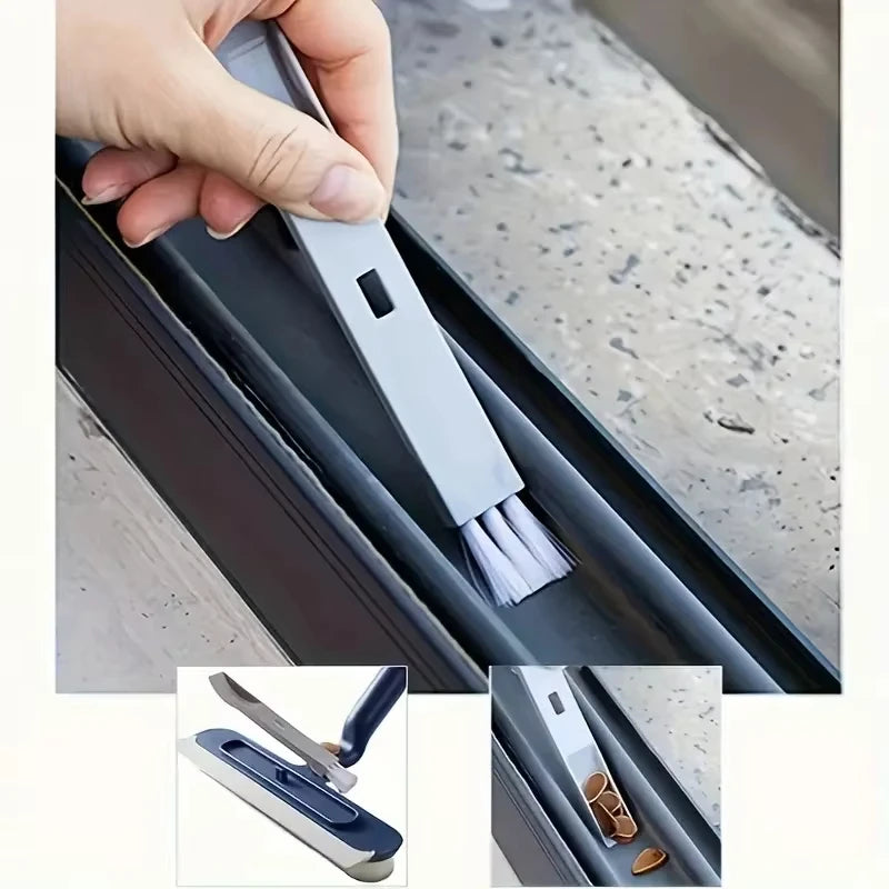 Glass Cleaning Brush with Squeegee and Small Brush | Telescopic Double-Sided | Glass Wall and Floor Cleaning Tool