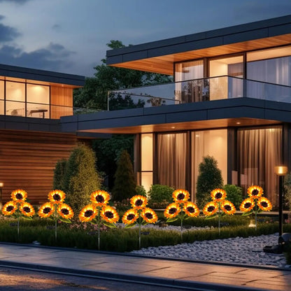 4/8-Pack Solar LED Sunflower Garden Lights, Energy-Efficient, Cozy Night Decor for Terraces, Lawns, Decks, and Porches. IPX4 Waterproof, Durable Plastic Flowers, Brighten up Your Outdoor Space Summervibes