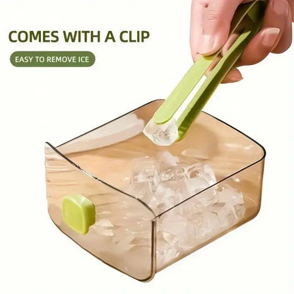 48 Cube Double-Deck Portable Ice Maker with Easy Press Lid, Silicone Trays & Durable Plastic, Countertop Kitchen Gadget for DIY Frozen Food, Summer Drinks & Beverage Cooling