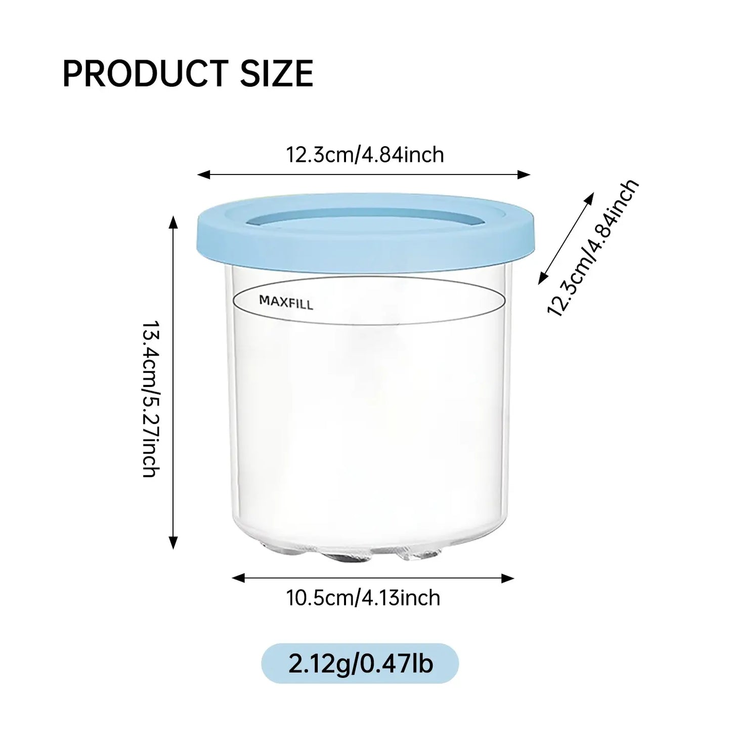 Ninja Creami Pint Ice Cream Cups and Lids Set, 4 Piece 24Oz Luxury 11-In-1 Container Kit, Compatible with Nc501 Nc500 Series, Spoons