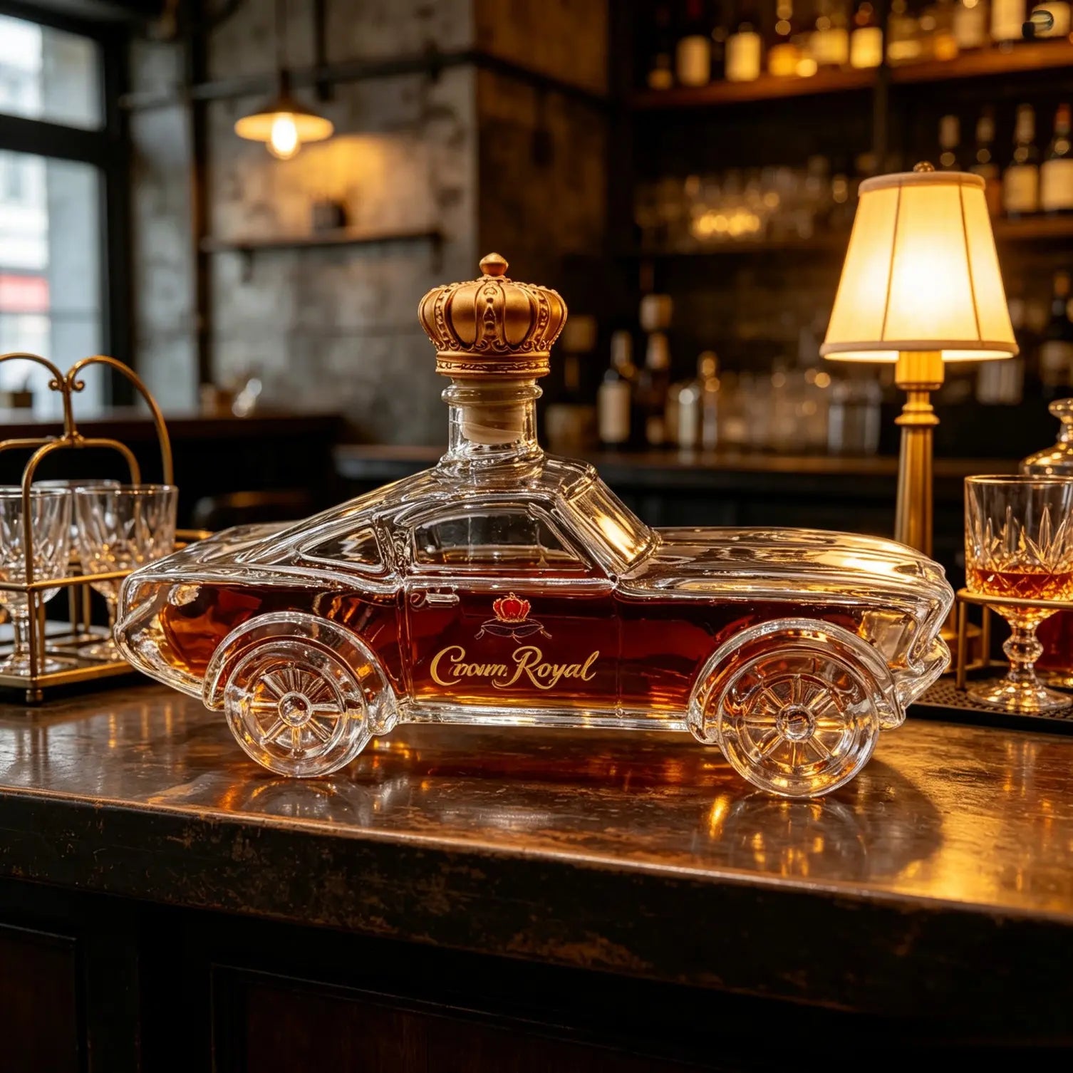 Creative Ford Mustang Whiskey Decanter, Glass Bottle in Car Shape, Perfect Gift for Men, Unique Whiskey Bottle Design