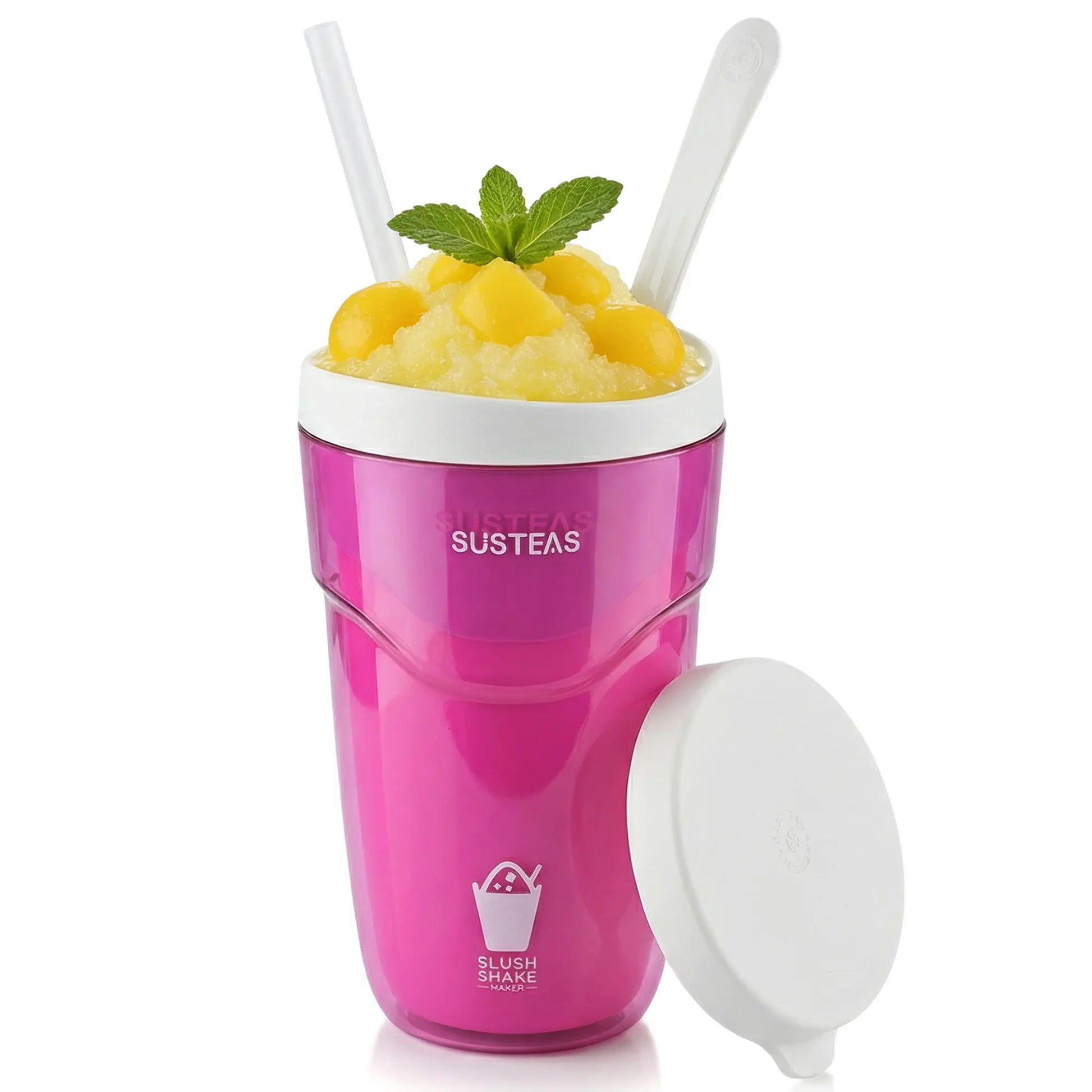 SUSTEAS Slush and Shake Maker, Compact Make and Serve Cup with Freezer Core Creates Single-Serving Smoothies, Slushies and Milkshakes in Minutes, Bpa-Free, Blue
