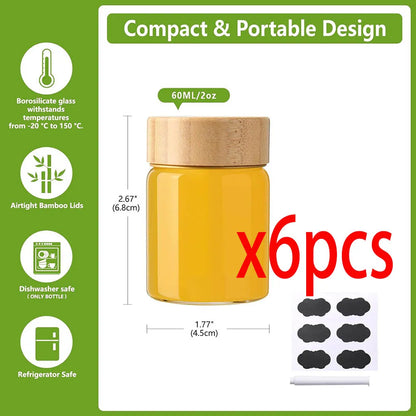 2Oz Glass Shot Bottles with Caps, Borosilicate Glass Juice Shot Bottles,Reusable Shot Glass with Lids for Juicing Ginger Shots